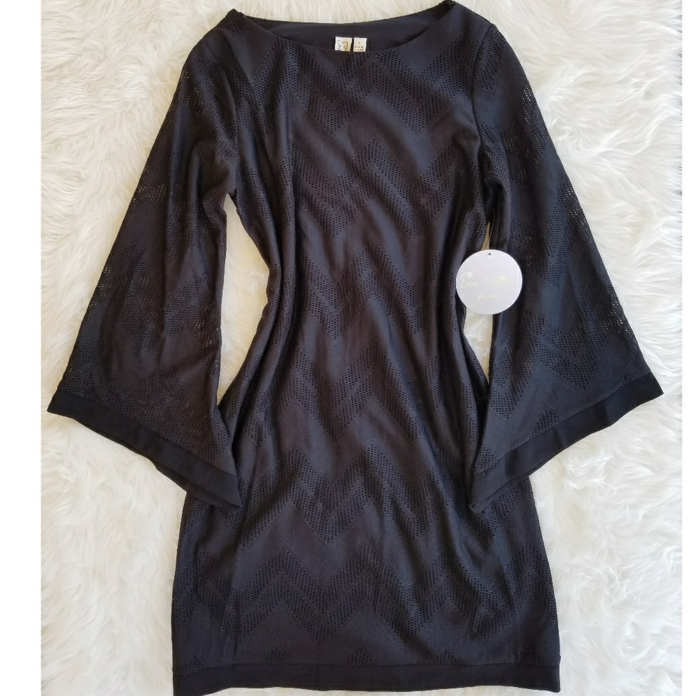 Emma & Michele Bell Sleeve Black Dress